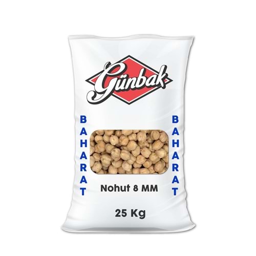 Günbak Nohut 8 MM Çuval 25 Kg