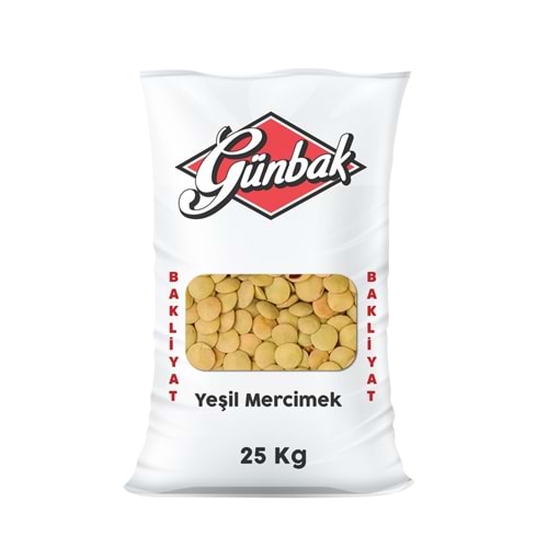Günbak Yeşil Mercimek Çuval 25 Kg