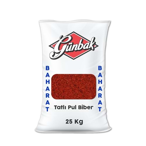 Günbak Tatlı Pul Biber Çuval 25 Kg
