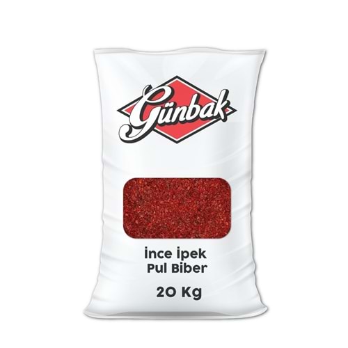 Günbak İnce İpek Pul Biber Çuval 20 Kg