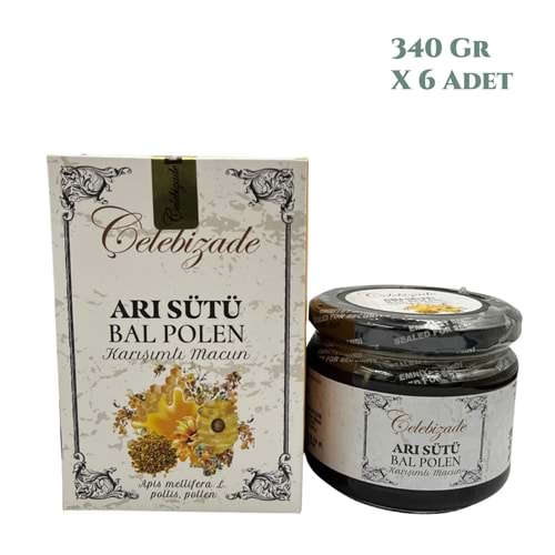 Çelebizade Arı Sütü Bal Polen Karışımı 340 Gr X 6 Adet
