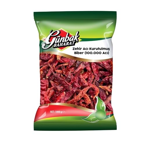 Zehir Acı Kurutulmuş Biber (100.000 Acı) 1 KG