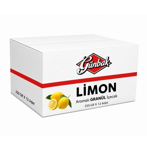 Günbak Limon Aromalı GRANÜL İçecek 250 GR X 12 Adet