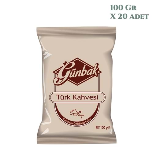 Günbak Türk Kahvesi Kutu 100 GR X 20 Adet