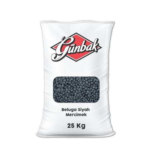 Günbak Beluga Siyah Mercimek Çuval 25 Kg
