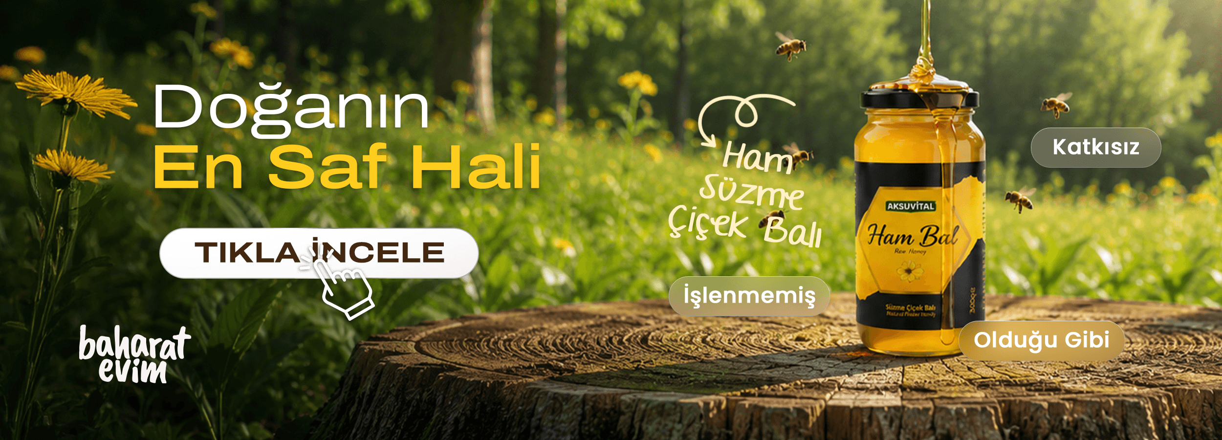 Aksuvital ham süzme çiçek balı katkısız işlenmemiş doğal bal ürünü