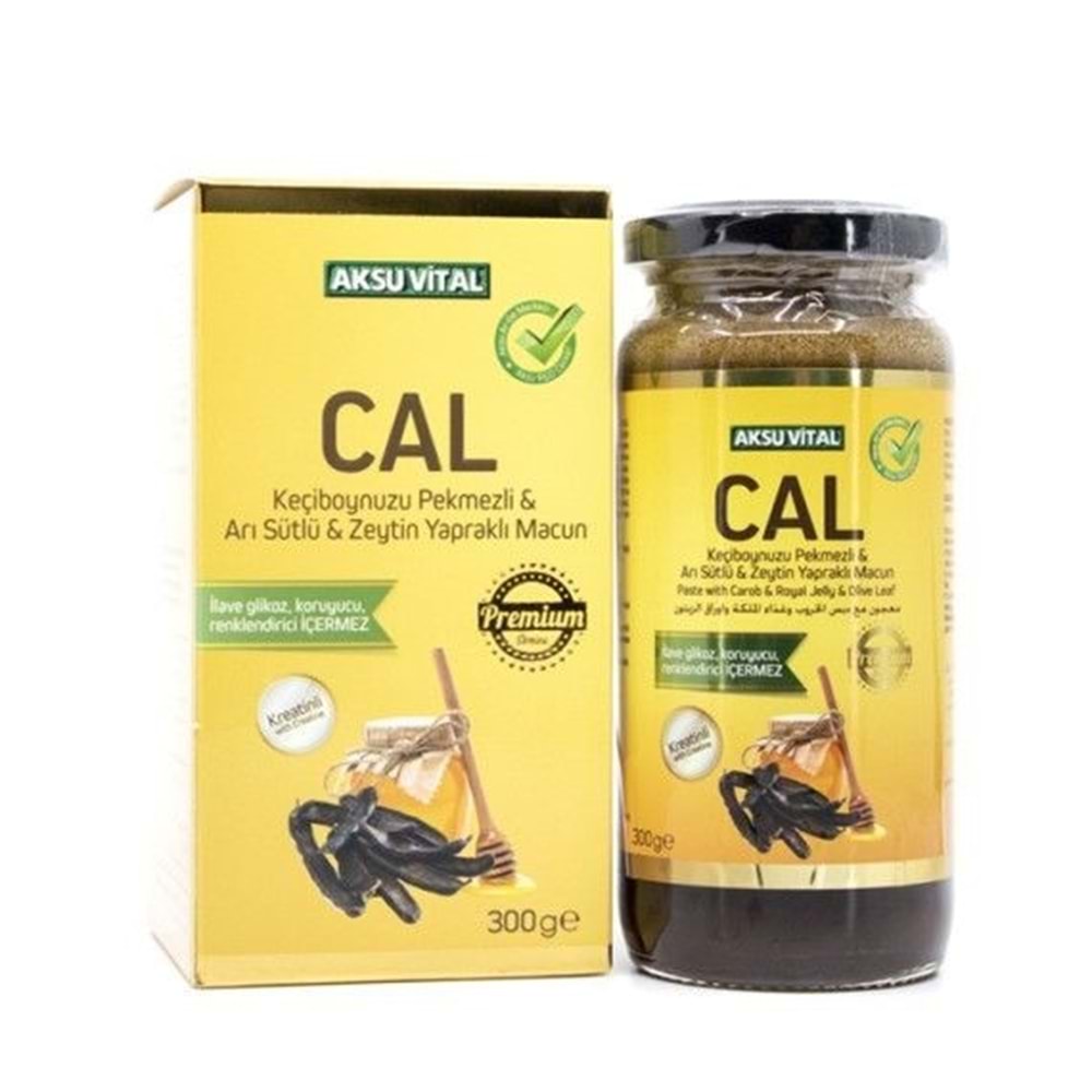 Aksu Vital Cal Keçiboynuzu Pekmezi Arı Sütlü Zeytin Yapraklı Macun 300 Gr