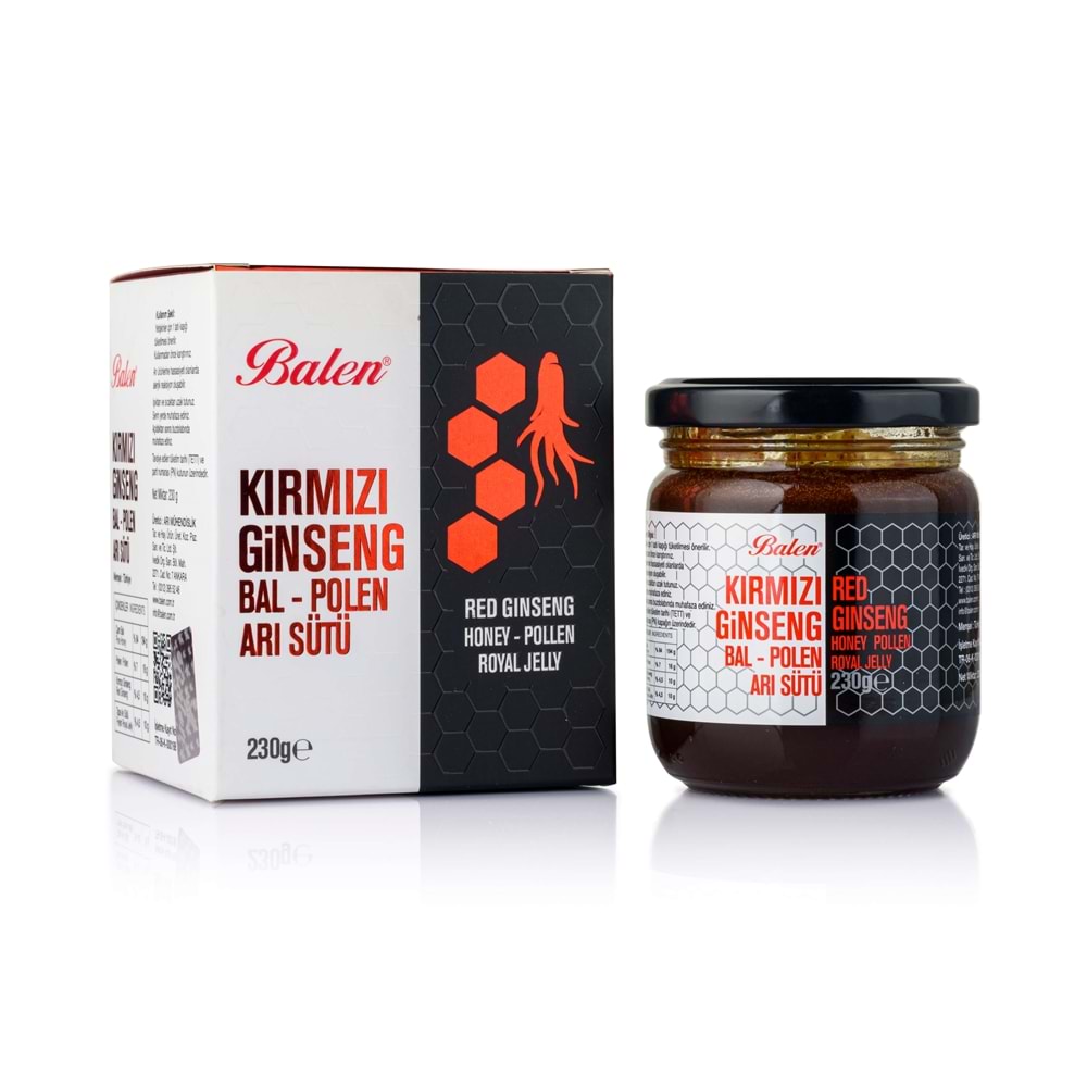 Balen Kırmızı Ginseng Bal Polen Arı Sütü Karışımı 230 Gr