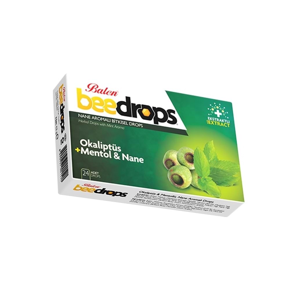 Balen Beedrops Okaliptüs-Mentol ve Nane Aromalı Bitkisel Drops Kutu