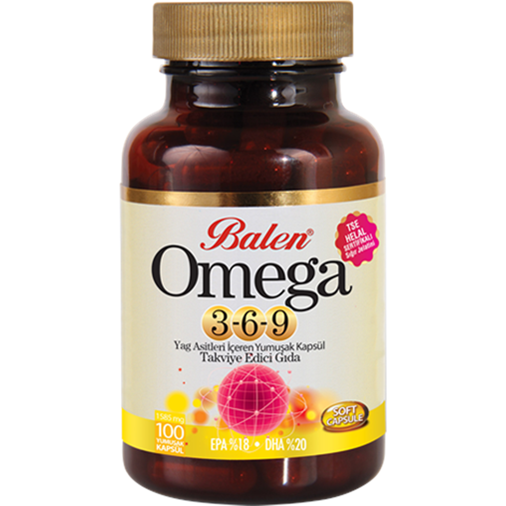 Balen Omega 3-6-9 Yağ Asitleri İçeren 1585 Mg 100 Yumuşak Kapsül