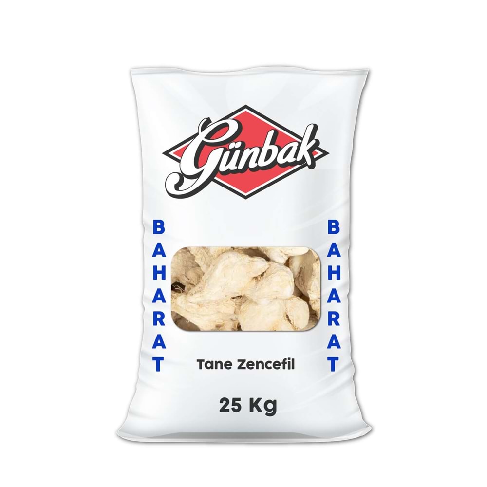 Günbak Tane Zencefil Çin Çuval 25 Kg