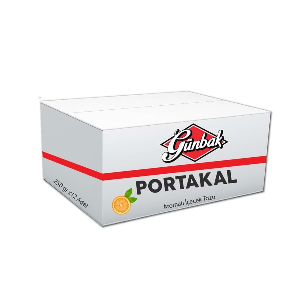 Günbak Portakal Aromalı İçecek Tozu 250 Gr Kutu 12 Adet