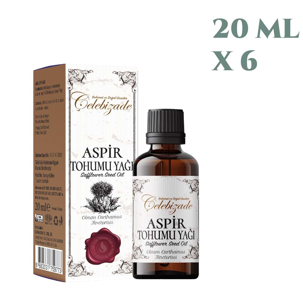 Çelebizade Aspir Tohumu Yağı 20 ML X 6 Adet