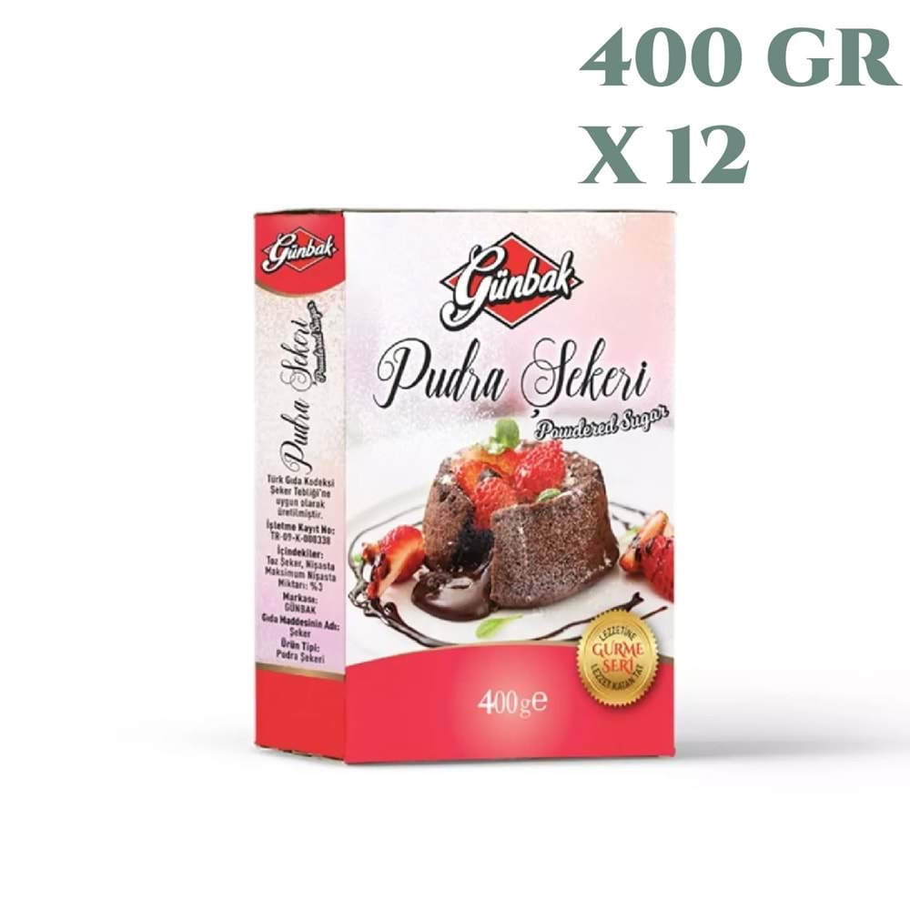 Günbak Pudra Şekeri 400 Gr X 12 Adet
