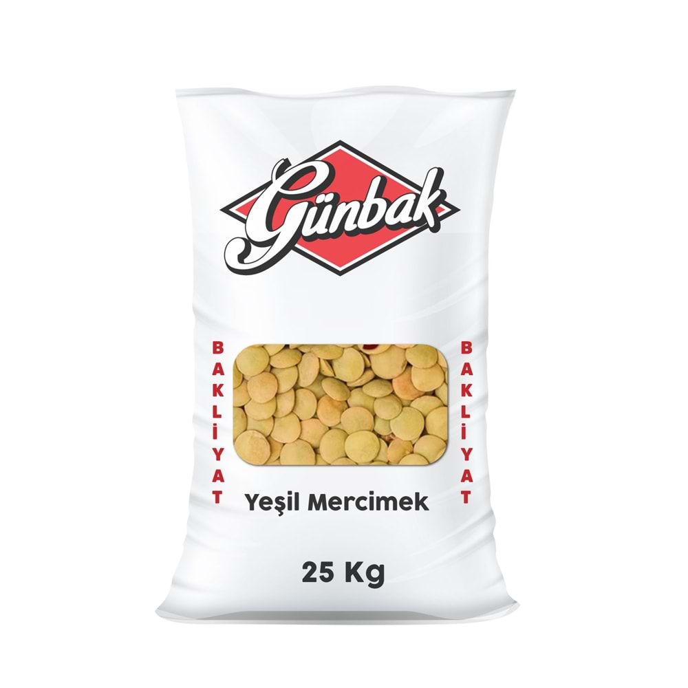 Günbak Yeşil Mercimek Çuval 25 Kg