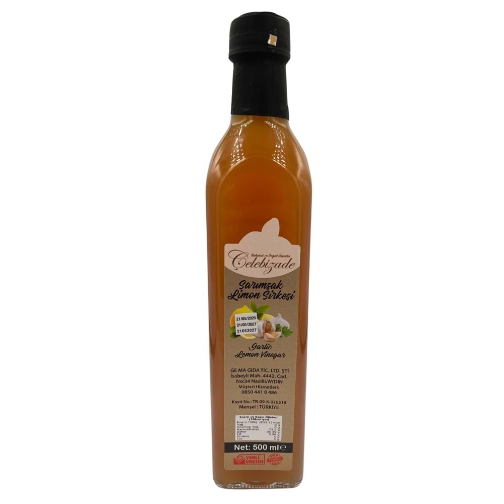 Çelebizade Sarımsak Limon Sirkesi 500 ML