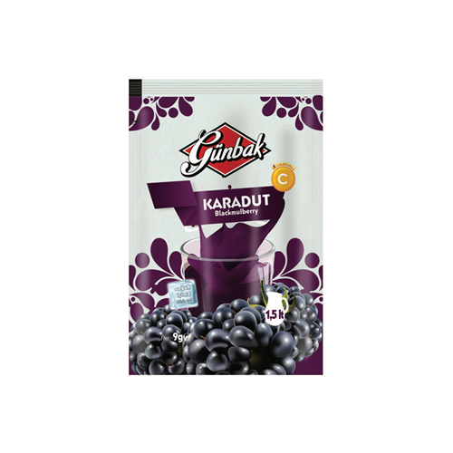 Günbak Karadut Aromalı Soğuk İçecek Tozu Kutu 9 Gr X 24 Adet