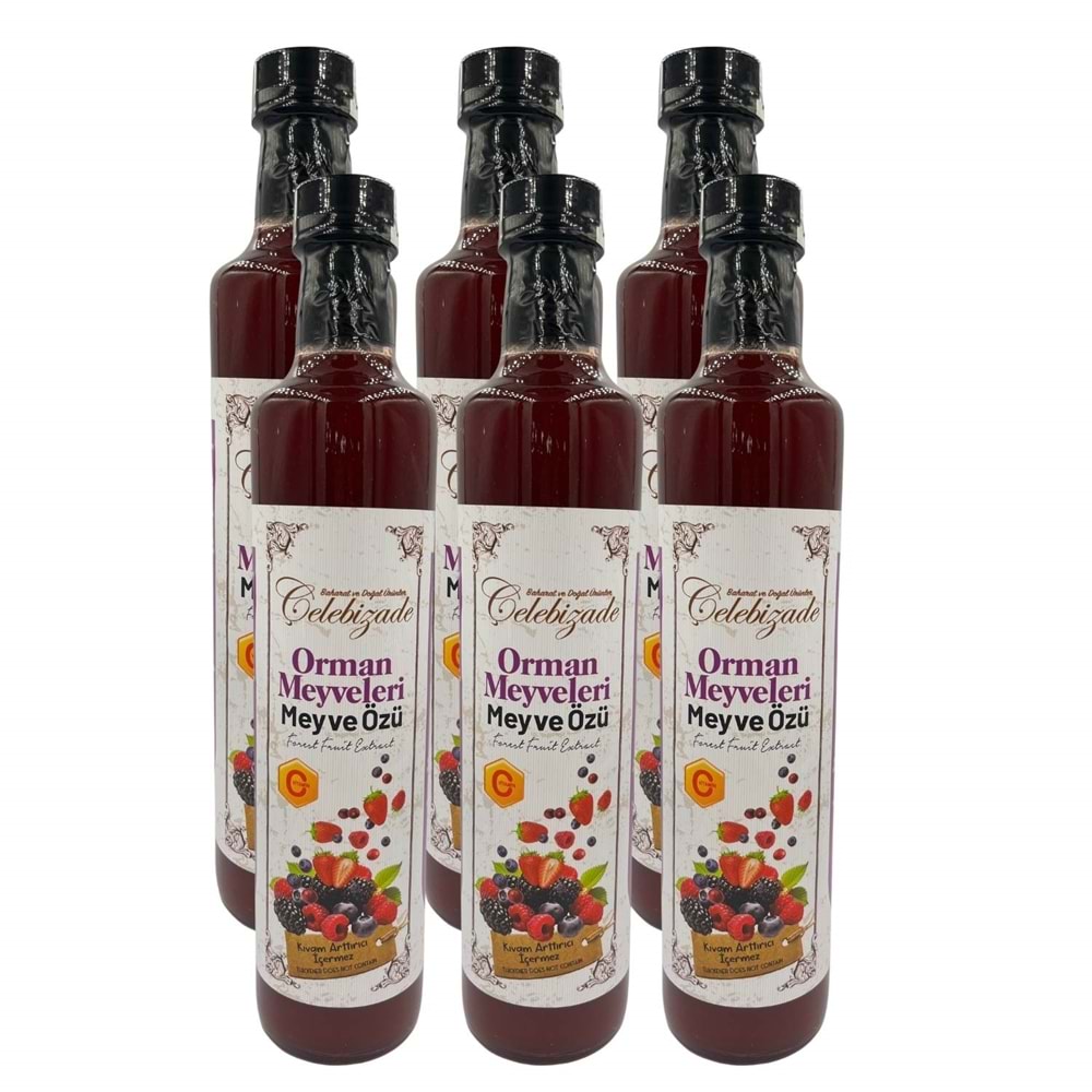 Çelebizade Orman Meyveleri Meyve Özü 650 Gr X 6 Adet