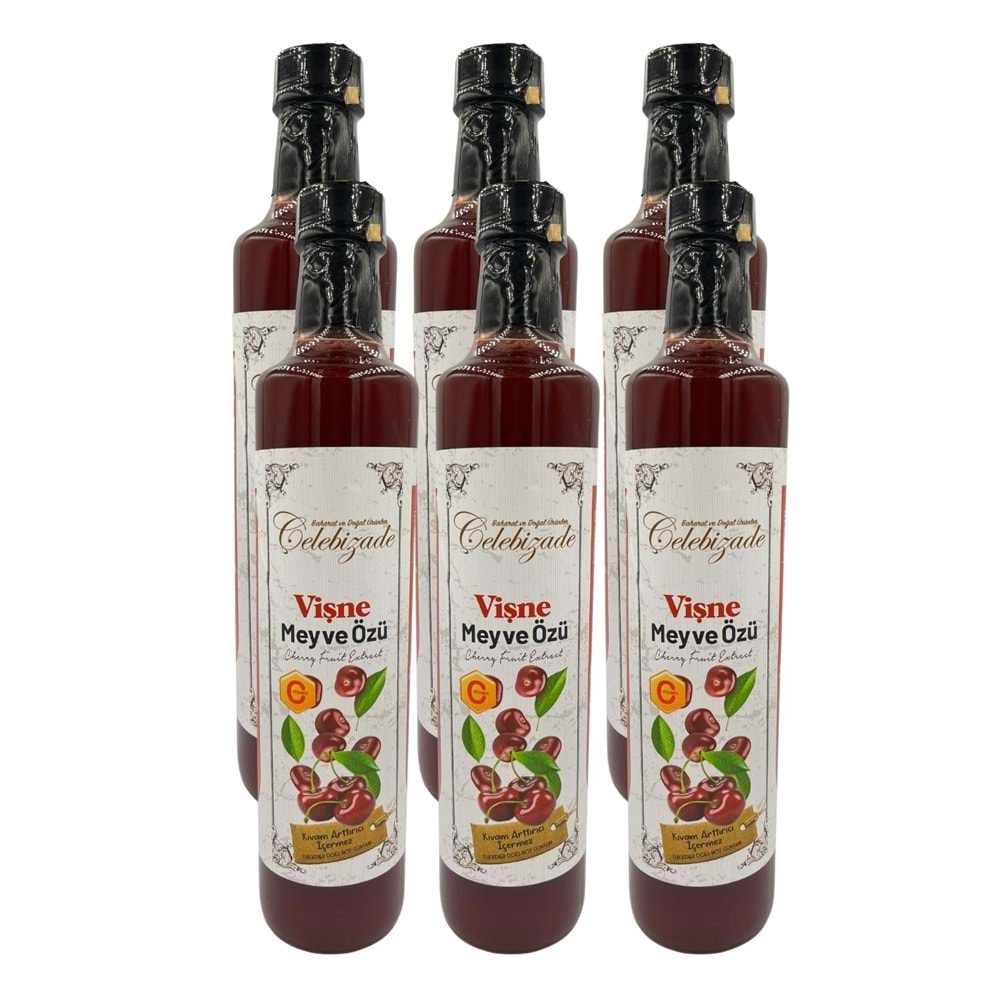 Çelebizade Vişne Meyve Özü 650 Gr X 6 Adet
