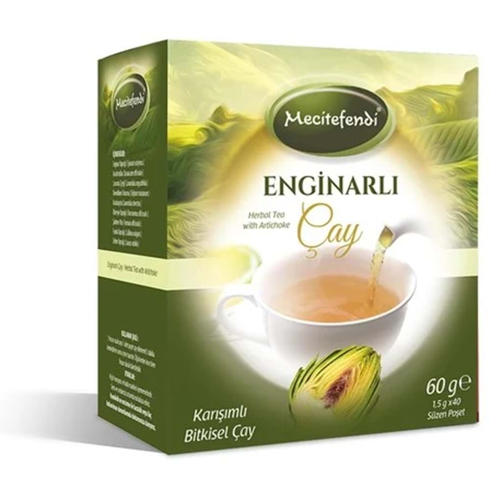 Mecitefendi Enginarlı Bitki Çayı Süzen Poşetli 40 Adet 60 Gr